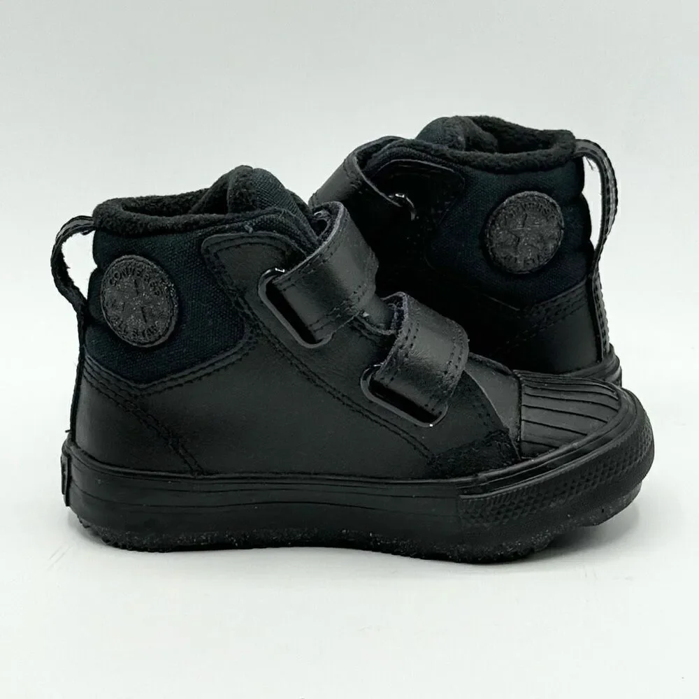Converse All Star Leather Black Berkshire Boot Easy On NWOB - Toddler US 7